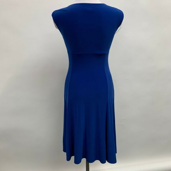 Chaps Women's Dress Petite Small PS Blue V-Neck Sleeveless - Picture 3 of 6